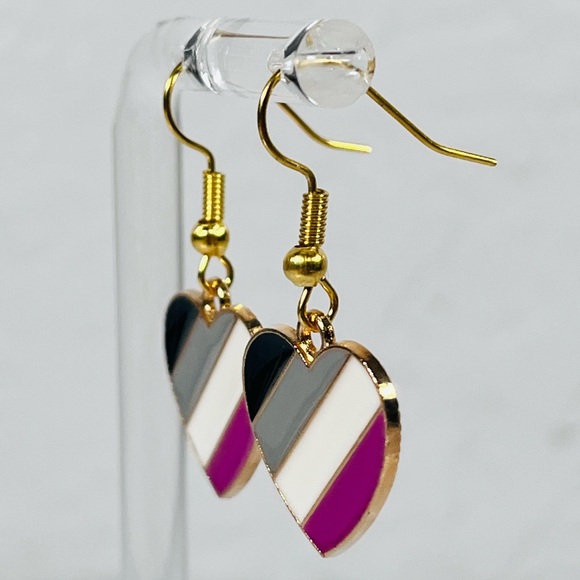 Multicolor Heart Earrings - Picture 3 of 8